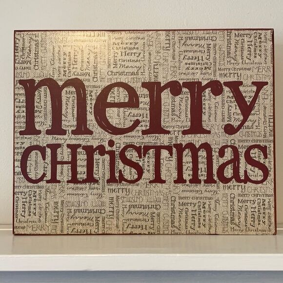 no brand Other - "Merry Christmas" Wood Sign | Wall Shelf Decor